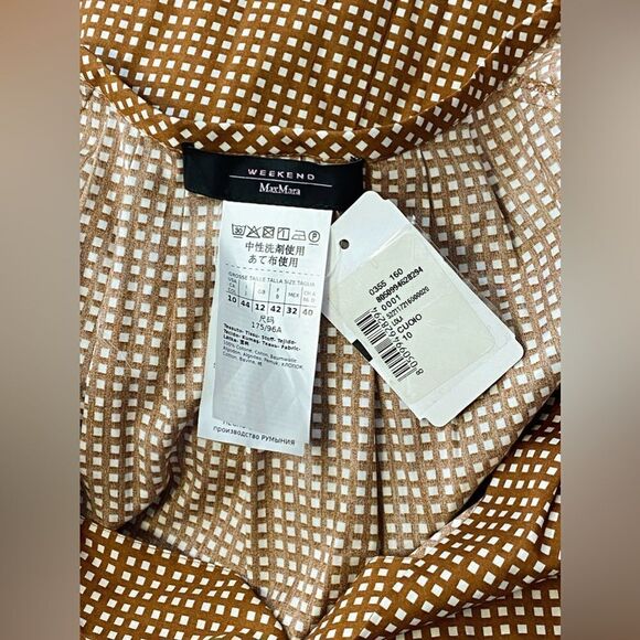 WEEKEND MAX MARA Lola Plaid Peasant Dress size 10 - Picture 12 of 12